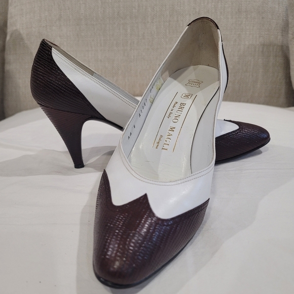 Bruno Magli Shoes - Bruno Magli Two-Tone Brown and White Heels